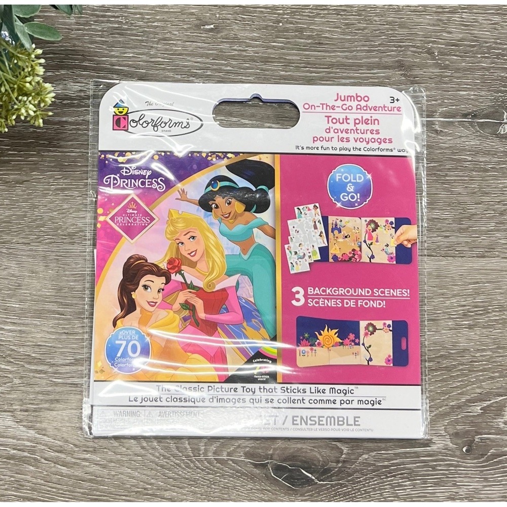 Disney Princess Jumbo On-The-Go Adventure 3 Scenes 74 Sticker Travel Sticker Set